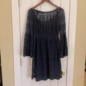 Boston Proper flare sleeve crochet dress NWT